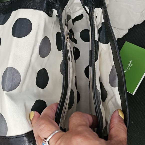 Vtg Kate Spade Black Leather Shoulder Bag - Picture 7 of 9